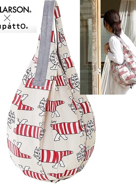 日本代购LISA LARSON×Shupatto限定款折叠购物袋单肩包猫咪图案