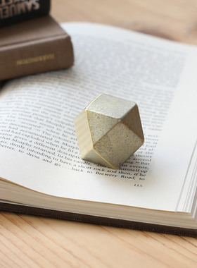 多面体纸镇金色黑色复古高档
