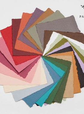 印度PAN ART 250g棉浆多色手工色粉毛边纸套装美术生专用水彩绘画素描纸灰色油画棒专用纸粉笔画纸