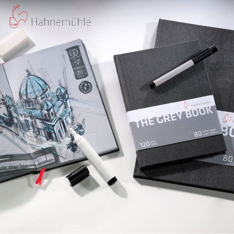 哈内姆勒THEGREYBOOK 卡布奇诺灰色速写本素描本 卡纸GREY BOOK120g棕色纸绘画本创意本素描纸120g