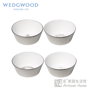 零食碗玮致活进口 WEDGWOOD冬日圣诞11cm米饭碗四件套骨瓷餐碗欧式