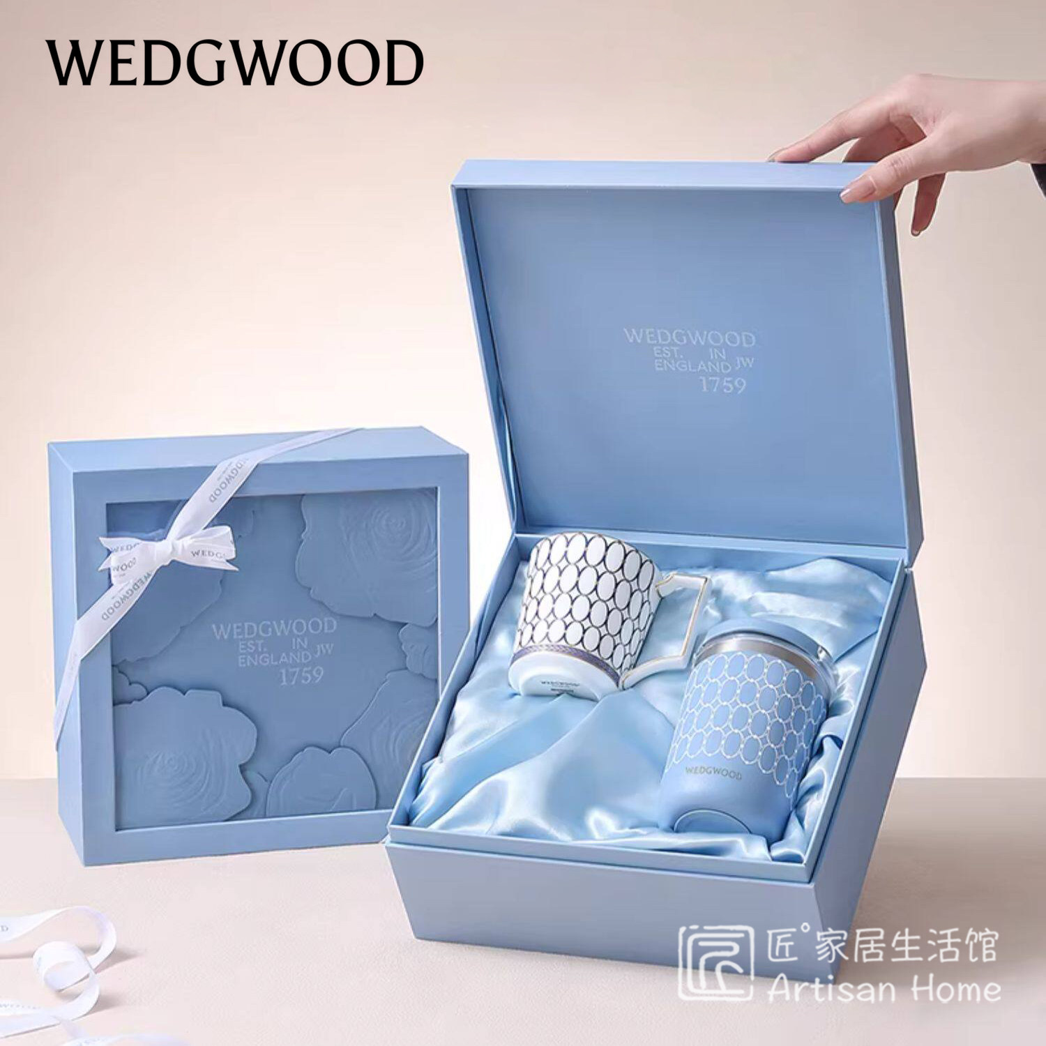 咨询折扣 WEDGWOOD威基伍德金粉年华随行杯马克杯玫瑰礼盒保温杯