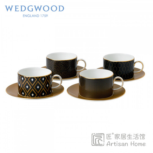 WEDGWOOD金色几何骨瓷咖啡杯茶杯