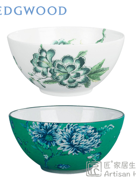 现货WEDGWOOD翠玉凤凰骨瓷汤碗饭碗14cm白绿中国风Jasper Conran