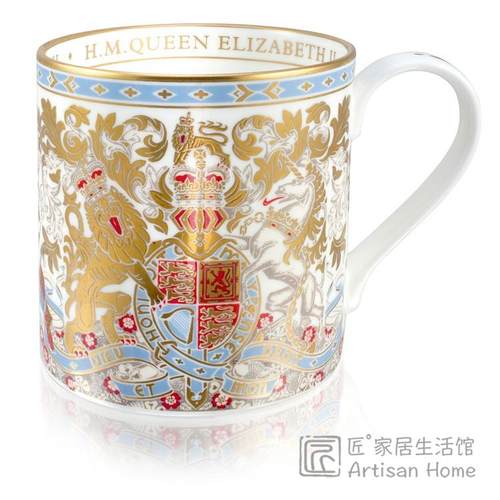 代购 英国进口Royal Collection骨瓷马克杯350ml在位最长君主LRM