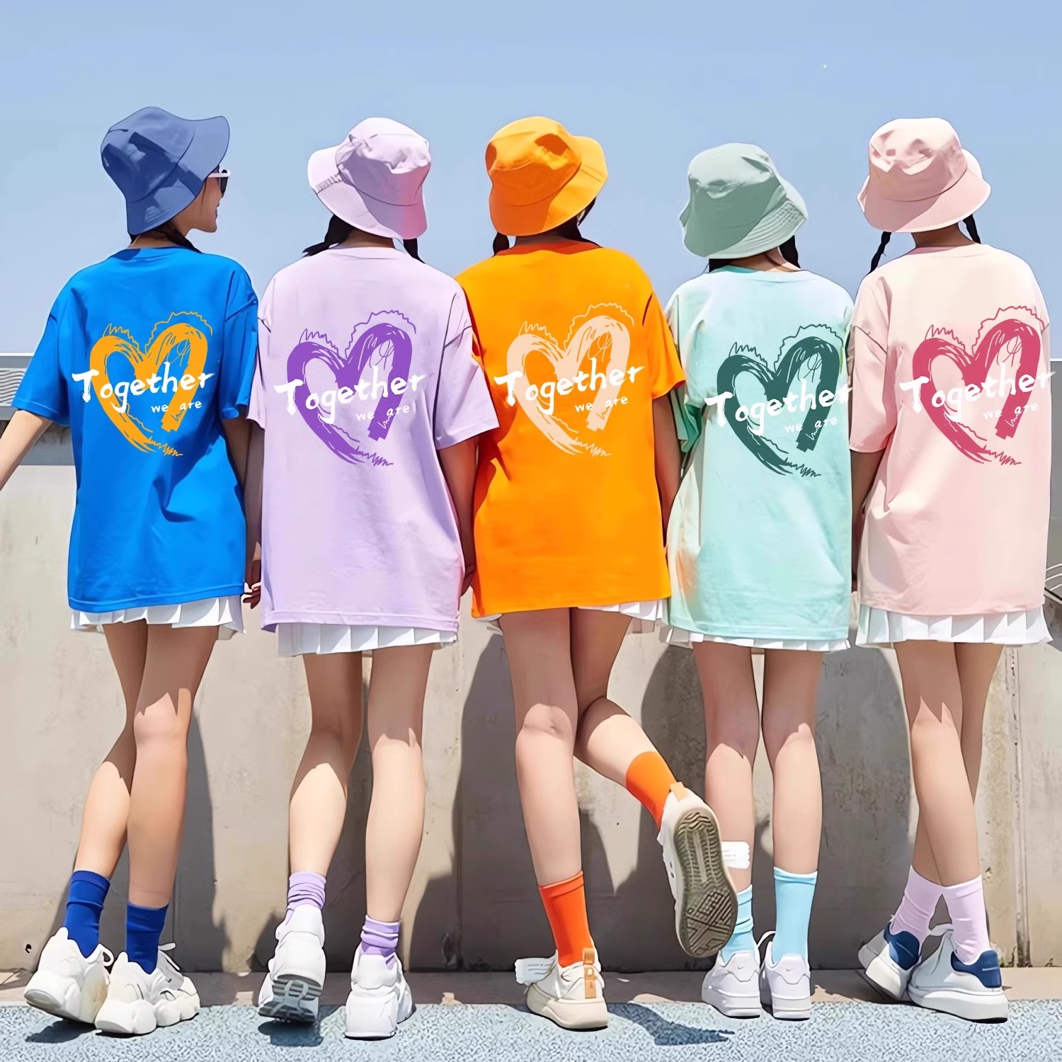 彩色T恤定制印logo运动会同学聚会团队初中生毕业班服短袖文化衫