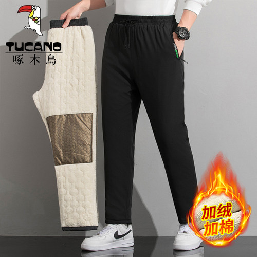 啄木鸟石墨烯加绒加厚运动棉裤
