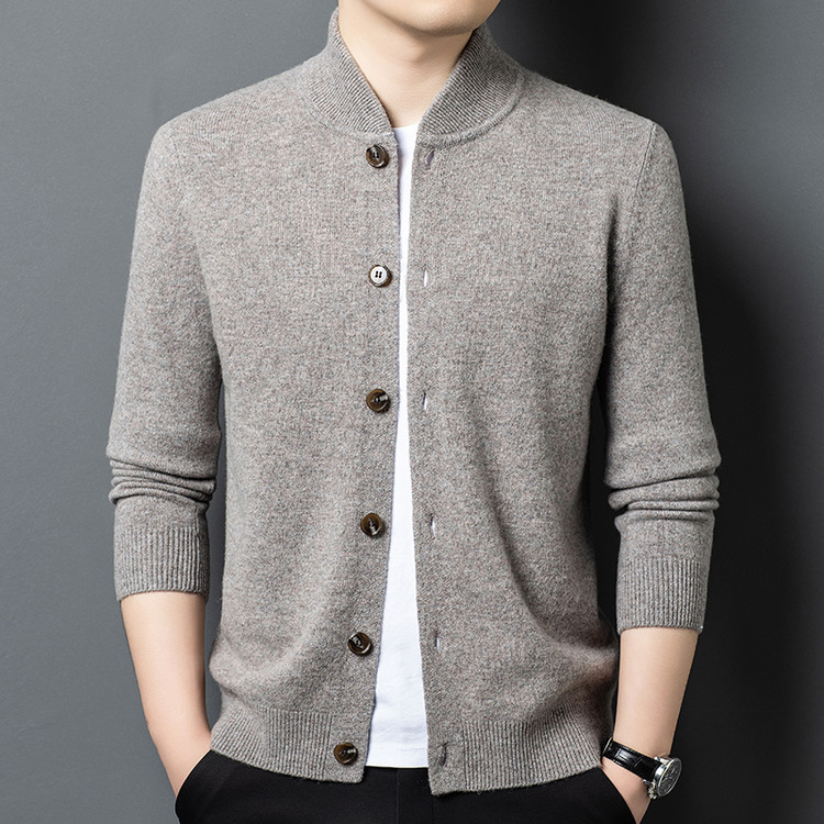 秋冬新款鹿王男装羊绒衫普通毛线半高领直筒型羊毛羊毛针官方正品