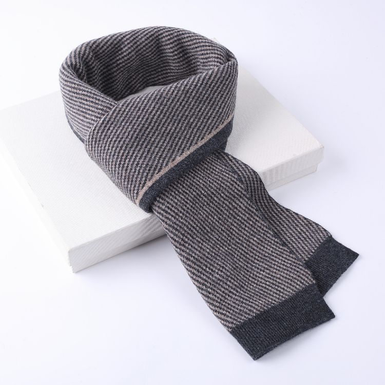 鹿王官方正品青年围巾/丝巾绵羊毛长方形加厚围巾/丝新款羊绒男女