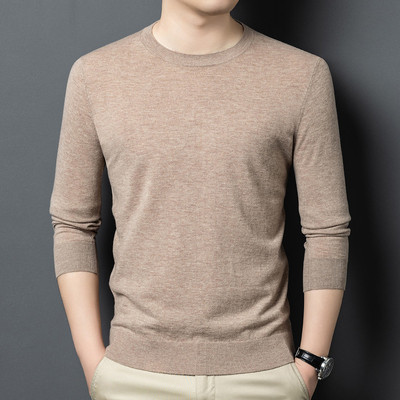 秋冬新款鹿王官方正品细毛线 （16针和14针）圆领标准男装羊绒衫