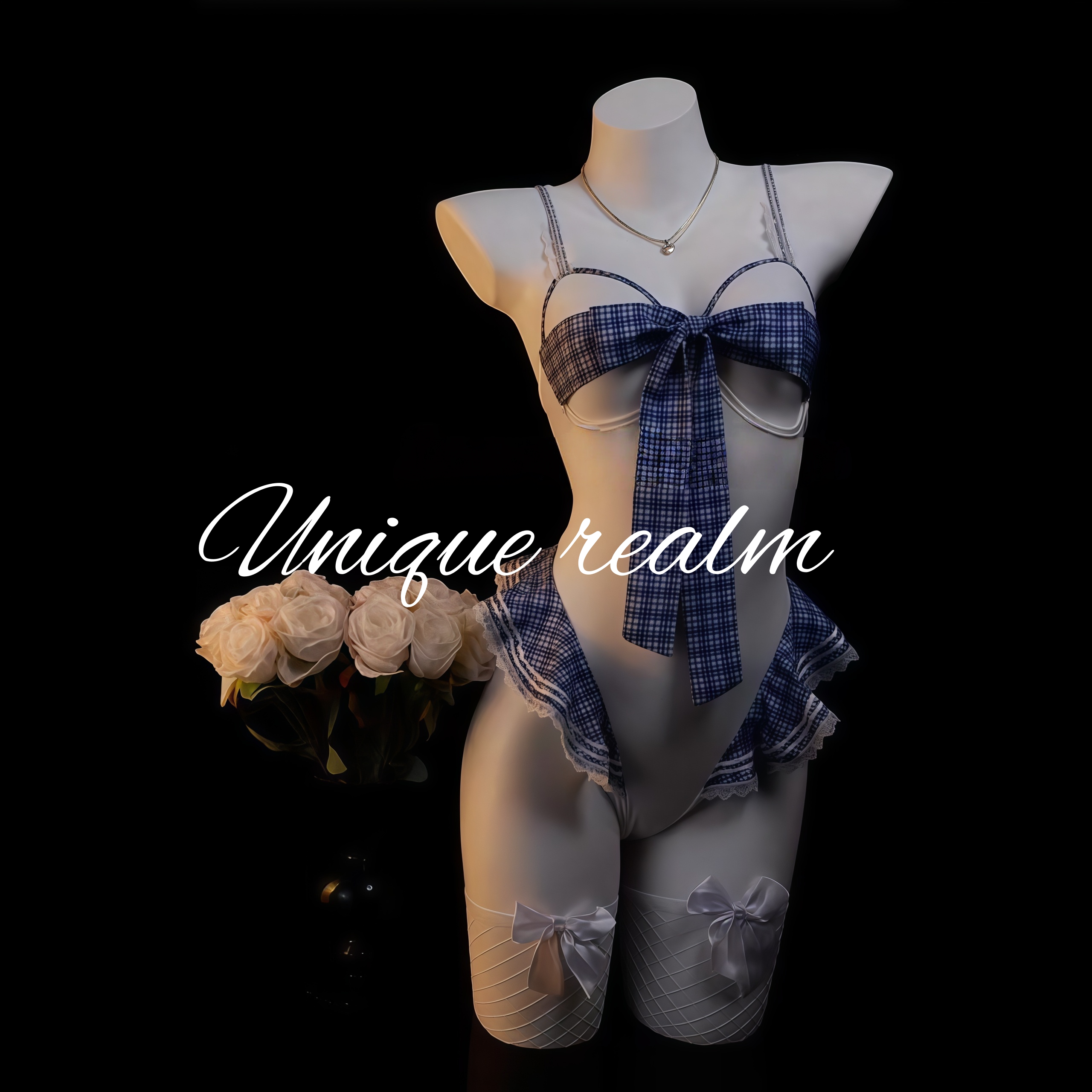 谧境「蓝调」性感女仆cos装连体情趣衣制服软妹小胸战袍qqny内衣