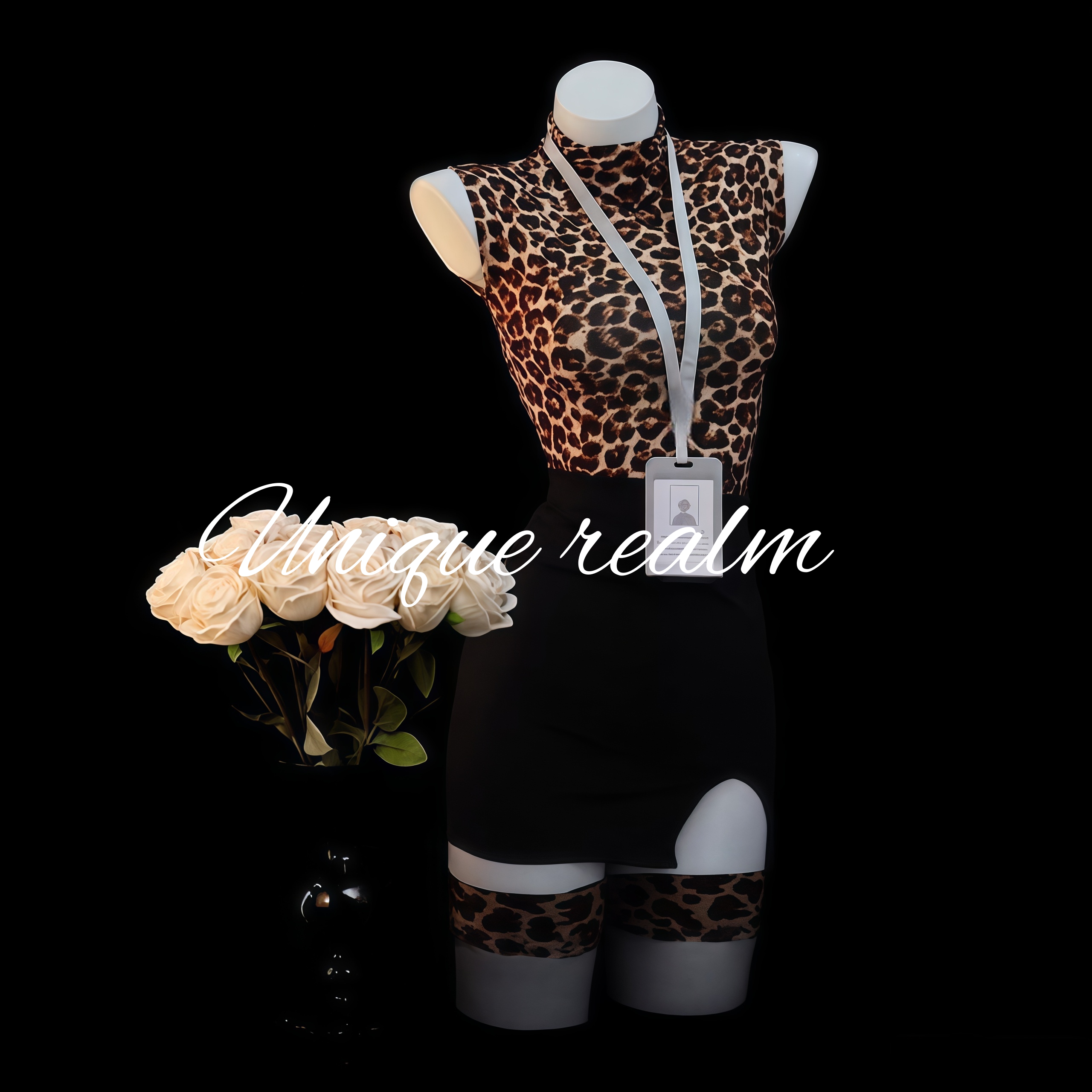 谧境「豹纹首席」性感豹纹睡裙秘书OL包臀制服御姐风战袍情趣qqny