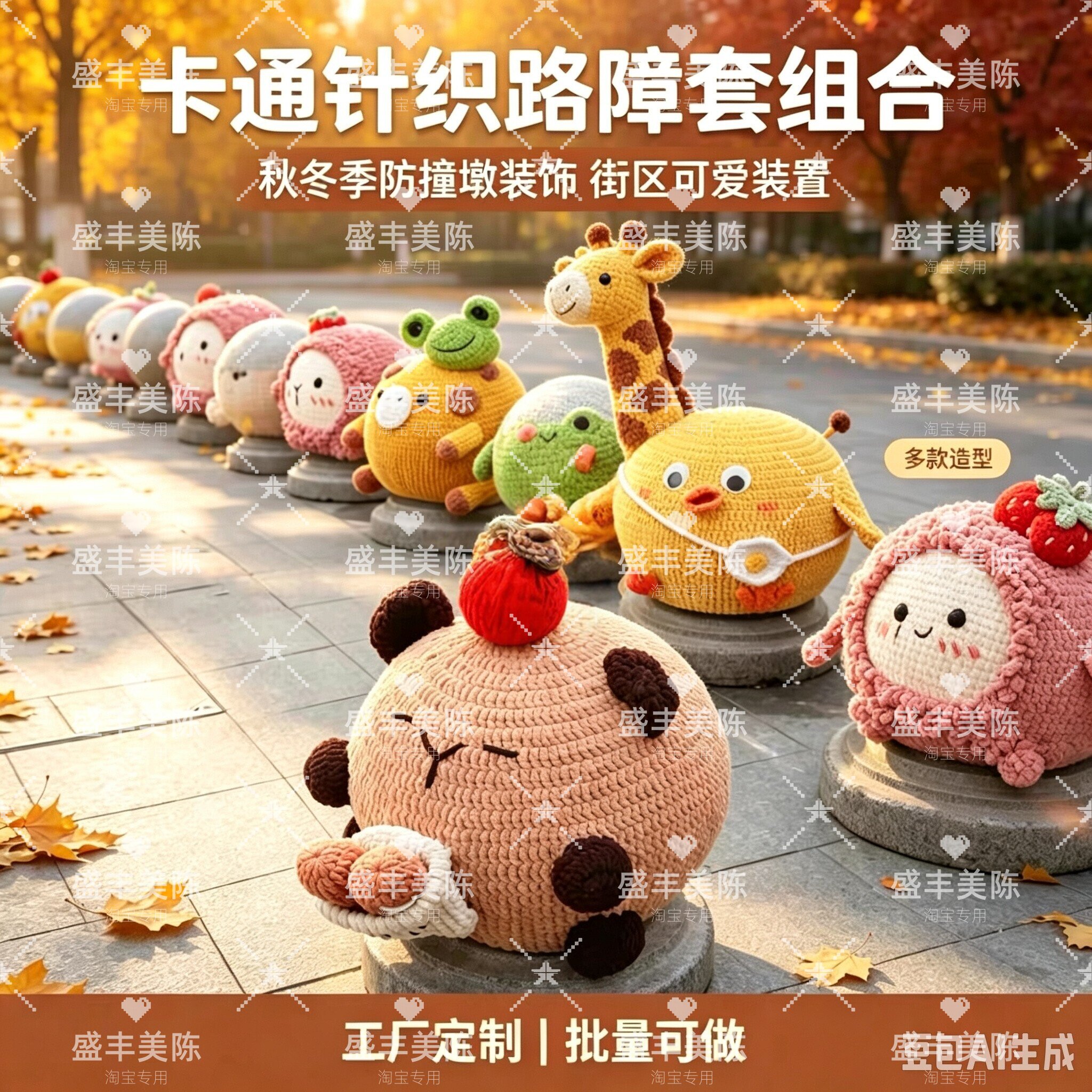 圣诞网红毛衣缠绕路墩美陈