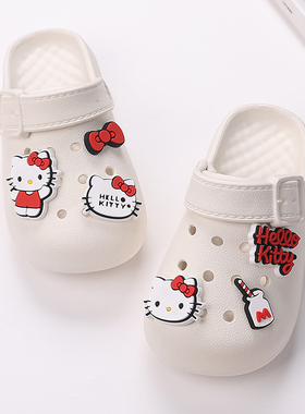 儿童拖鞋夏新款女童包头洞洞鞋防滑两用沙滩亲子公主猫咪网红凉拖