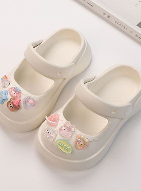 拖鞋女童洞洞鞋夏新款防滑室内凉拖中大童公主外穿亲子包头沙滩鞋