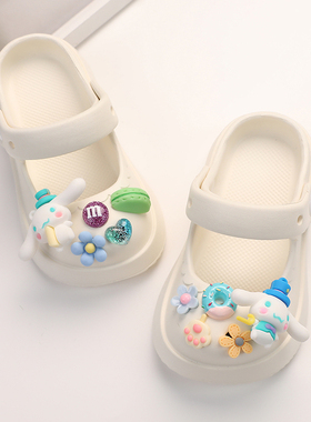 儿童拖鞋女童洞洞鞋夏防滑网红公主沙滩鞋中大童包头两穿亲子凉拖