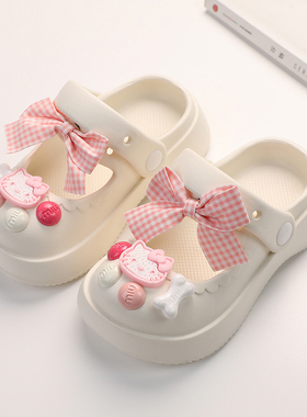 女童拖鞋夏季防滑儿童包头洞洞鞋公主外穿中大童沙滩两穿亲子凉拖