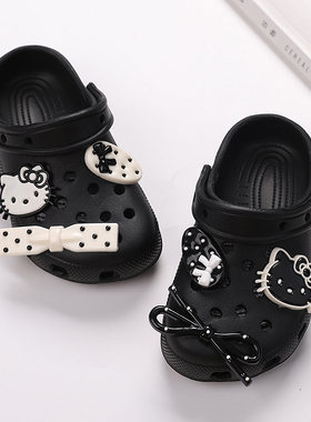 儿童拖鞋洞洞鞋女童夏猫咪包头网红凉拖亲子沙滩鞋防滑外穿凉拖