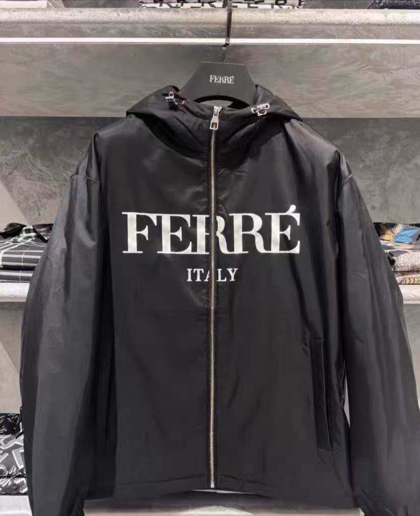 FERRE费雷意大利正品秋冬男休闲连帽夹克夹棉外套821E3110220154