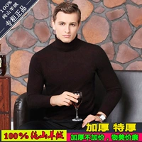 Áo len cashmere của Pierre Cardin len len dệt kim dày phần cổ cao chạm đáy áo sơ mi nhung trung niên nam mới - Áo len quần áo nam