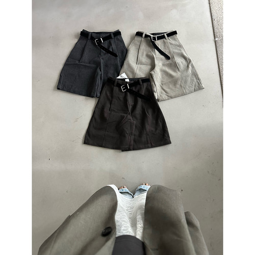 Hand made-秋上新简约口袋百搭休闲短裤(配腰带)R26231