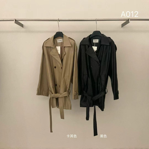 VerdeOssido-秋上新设计感打结收腰宽松领皮衣(配腰带)V-26A012