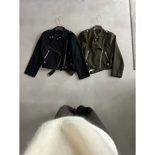 Hand made-冬上新雪尼尔绒短款夹克(不可拆腰带不含内搭)R26212