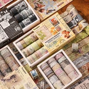 复古流年独白系列手帐 和纸胶带套装  相册日记DIY装饰贴画现货