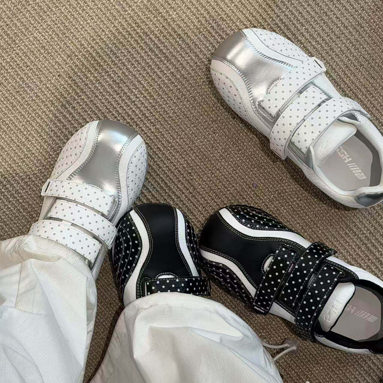 可可家~邂逅波卡尔2026春季新款魔术贴波点圆头休闲百搭德训鞋子,女鞋,德训鞋,淘宝优惠券,粉丝福利购,淘宝优惠卷