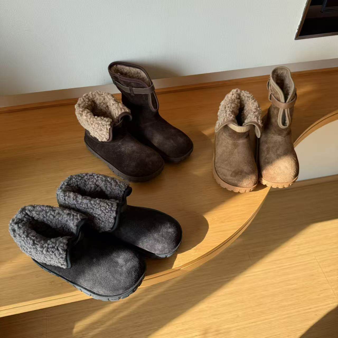 可可家~小熊日记2025新款可翻折两穿冬季百搭保暖皮带扣雪地靴子,女鞋,时尚雪地靴,淘宝优惠券,粉丝福利购,淘宝优惠卷