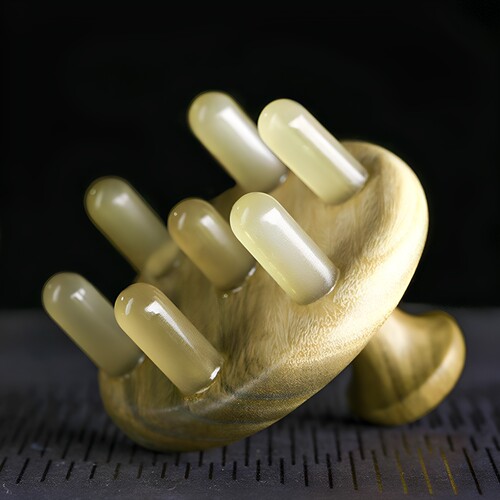 绿檀木头皮经络梳七星圆齿按摩梳