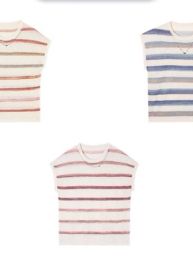 【纤奇菲】新款彩色条纹链条无袖针织背心81104-SZ12