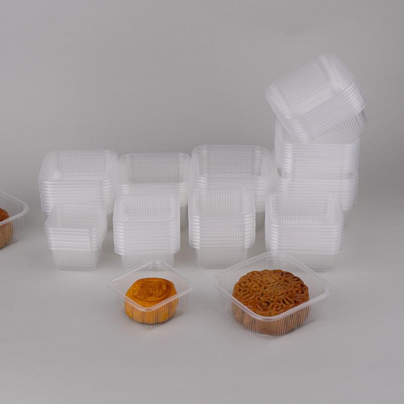 中秋现货多款透明加厚方型PP月饼底托内托盒蛋黄酥托雪媚娘托盒