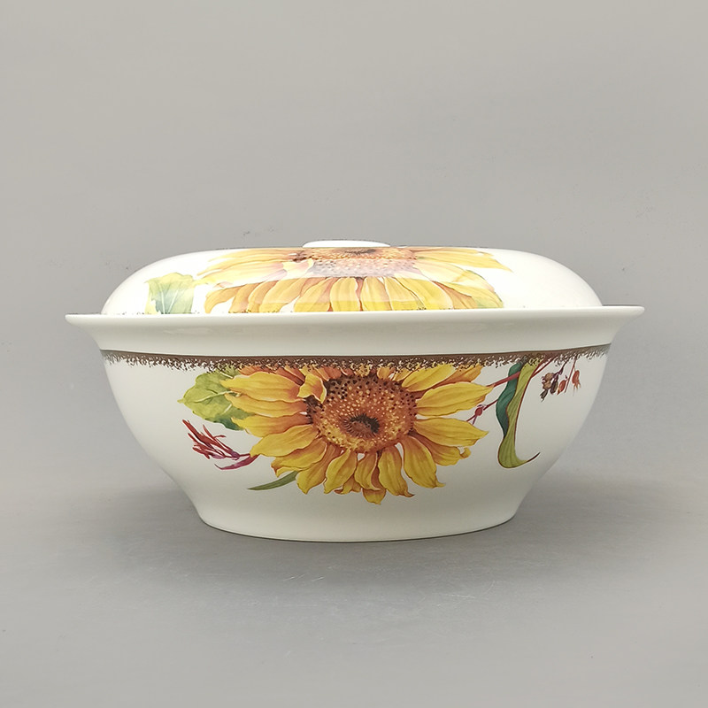 9英寸骨瓷品锅陶瓷带盖汤盆大号汤锅家用汤煲大汤碗