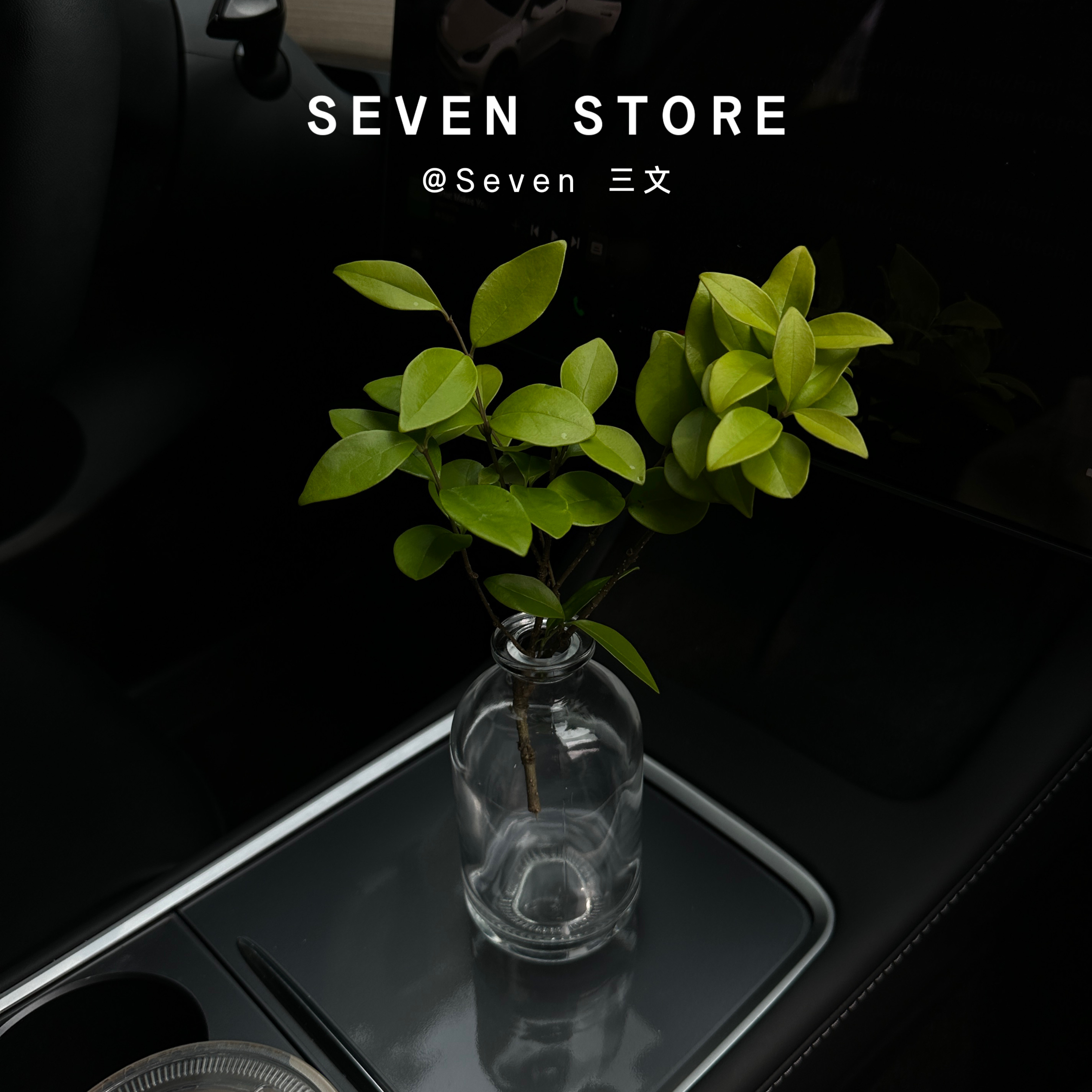 创意花瓶摆件车内插花装饰品高级轻奢车内饰品车内养花玻璃插花瓶