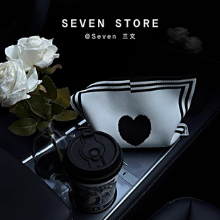 爱心棉线针织车载纸巾盒汽车用车内装饰品车内装饰品纸巾袋可挂式