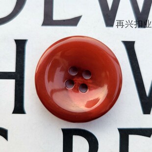 焦糖咖啡色花纹四眼圆形纽扣男女装百搭扣子风衣西装大衣钮扣