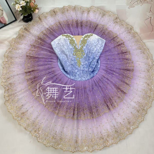 紫丁香银仙子睡美人儿童tutu裙芭蕾舞裙表演裙变奏演出服定制款