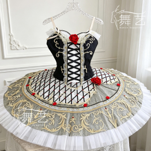 黑红帕基塔芭蕾舞蹈定制比赛服女童芭蕾舞演出服舞蹈服演出服装