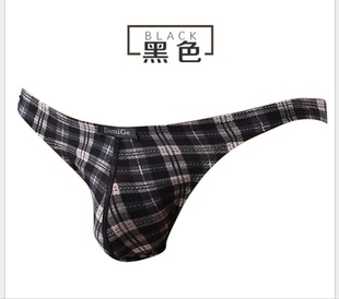 窄腰小三角裤 DomiGe杜米国际 新款 男士 性感低腰格子冰丝男小内裤