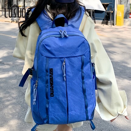 书包女大学生小众设计感慵懒风双肩包韩版休闲大容量轻便旅游背包