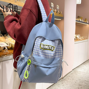 韩系ins风大容量大学生女双肩包 书包初中女生高颜值背包2025新款