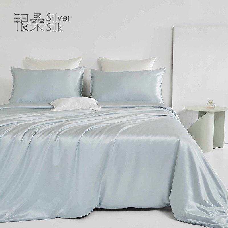 银桑高端真丝四件套100桑蚕丝多件套床品丝绸套件床单被套1.8/2.0