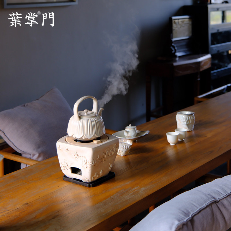 【私订 莲花煮水煮茶壶炭炉 白陶】李现锋纯手工茶器