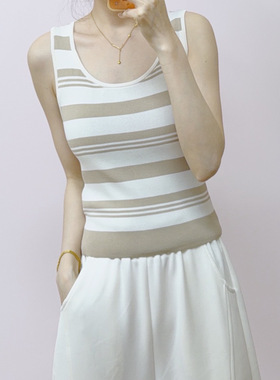 【专柜同步在售】2026年夏季新品专柜品牌时尚方领毛衫背心095