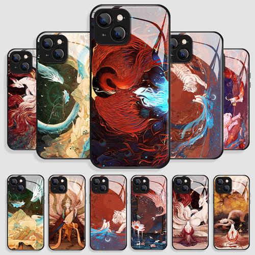 古风插画玻璃和硅胶两种材质