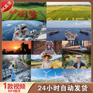 高清中国梦中国发展经济建设祖国大好河山新时代大气开场视频素材