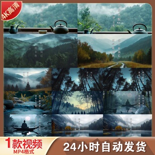 高清唐王维山居秋暝空山新雨后明月松间照清泉石上流山水视频素材