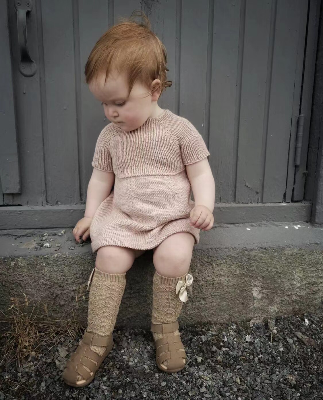 恩娜连衣裙 女童短袖裙子棒针中文文字编织说明图解 非成品