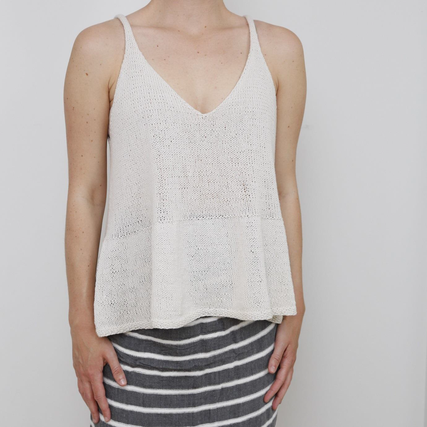 微风 夏季小吊带背心上衣女士毛衣纯文字说明翻译编织图解非成品